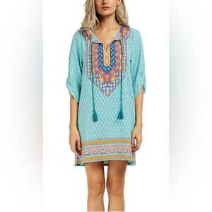 NWT: Bohemian Teal Tunic Dress